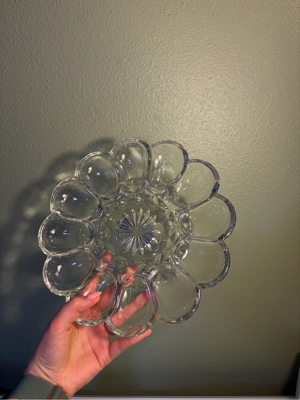 Vintage Deviled Egg Glass Tray